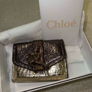Chloé Aby Metallic Trifold Wallet